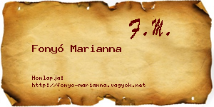 Fonyó Marianna névjegykártya